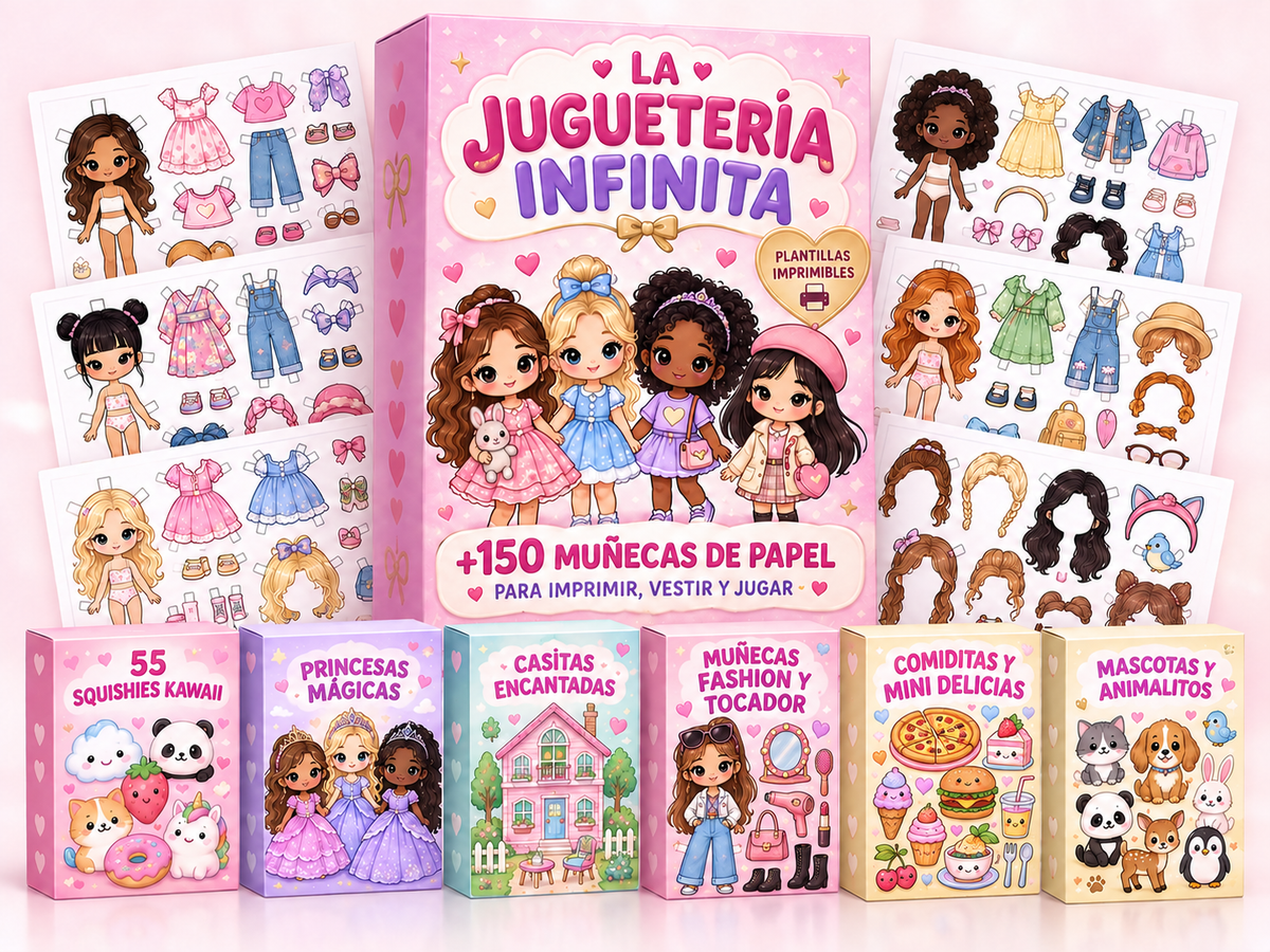 LA JUGUETERIA INFINITA + de 150 muñecas para imprimir, vestir y jugar  + 6 BONOS