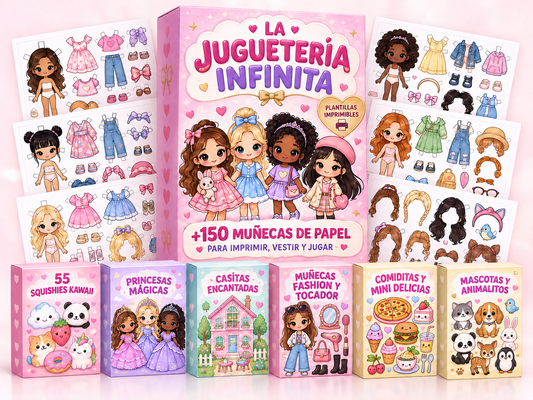 LA JUGUETERIA INFINITA + de 150 muñecas para imprimir, vestir y jugar  + 6 BONOS